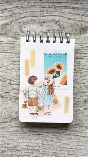 ASMR⭐︎100均素材で簡単コラージュ 🌻✨#shorts #journal #journaling #コラージュ #100均 #asmr