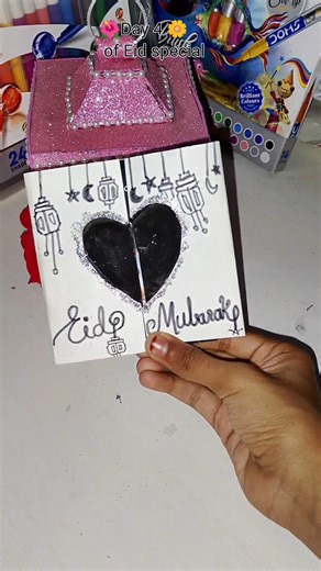 Beautiful Eid Mubarak Card 💖🌙 | Easy Handmade Eid Card #Shorts