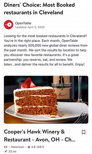 Thank you to @opentable for highlighting The Haunted House Restaurant as one of the Most Booked Restaurants in Cleveland! #thehauntedcle #scary #horror #creepy #spooky #dark #halloween #horrormovies #ghost #horrorfan #paranormal #scarystories #restaurant #food #foodie #cleveland #clevelandeats #clefoodies #imfromcle #thisiscle #ohio | thehauntedcle