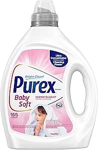 Purex Baby Laundry Detergent Liquid, Ultra Concentrated, 82.5 fl oz, 165 Loads, Hypoallergenic, Dye Free, Gentle on Skin