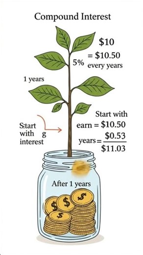 Easy Compound Interest Example for Beginners 💵📈#DreamScreenAI