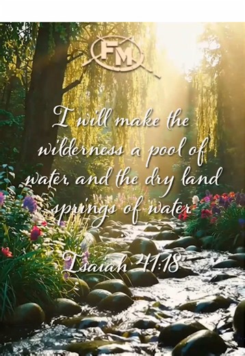 ☀️ Word of the Day ☀️ • 📖Encouragement from the Scriptures📖 • I will make the wilderness a pool of water, and the dry land springs of water. • Isaiah 41:18 • #wordoftheday #christ #streams #water #jesus • • 👉🏼 Follow @his_foot_men or Footmen.org for Daily Encouragement for all Christian First Responders🚨 • • 🎶 Music by Valerii Gomeniuk from Pixabay