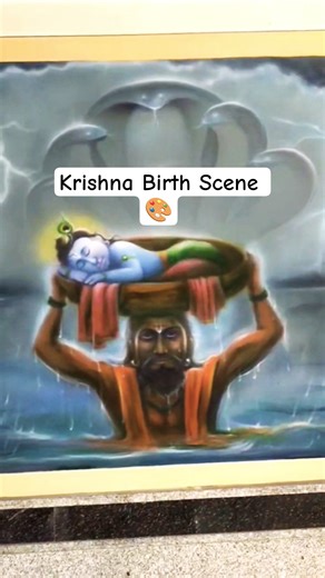😱Bal Krishna Birth Scene Painting 🎨#shorts #shortsfeed #trendingshorts #subhadraart1415 #viral #art