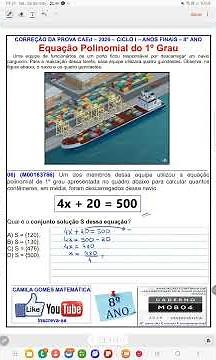 Equação polinomial do 1° grau/ CAED 2026 - 8 ano #enem #estudosenem #matematica #camila