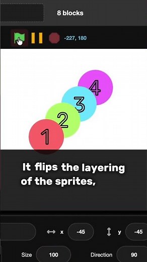 Hat blocks have an order on when they run #tip #trick #hack #turbowarp #scratch