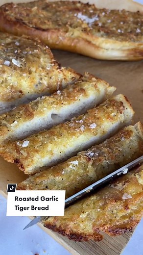 Roasted Garlic Tiger Bread Recipe with ASMR Sounds