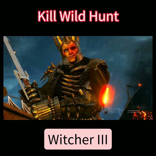 Kill Wild Hunt in Witcher 3 #gaming #witcher3 #shorts