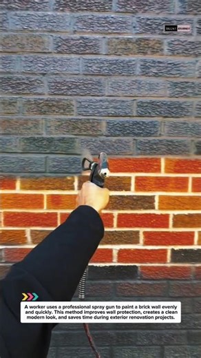 Brick Wall Spray Painting Process | Satisfying Exterior Finish