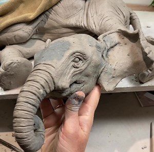 1.1K views · 198 reactions | Baby Asian elephant sculpture sculpting...