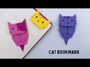 DIY Paper CAT Corner Bookmark!!! Paper Crafts For School / Origami CAT Bookmark / Paper Craft