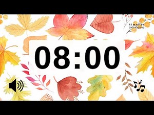 8 Minute Timer with Music for Classroom & Study | Fall Leaves Classroom Timer