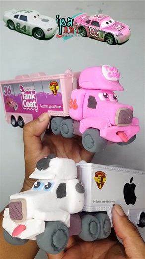 Color mixing tralalero tralala pixarcar-shaped mixed with orcalero orcala car-shaped clay pixar 🚚 13