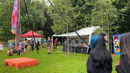 Circus acts at Tavistock Pride today by the Rosie Rainbow Circus. | Tavistock Times