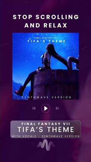 Relax with Tifa's Theme Synthwave Version #videogamemusic #gamemusic #music #finalfantasyvii #tifa