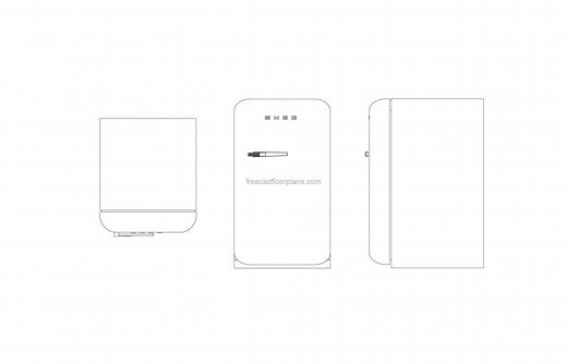Smeg Mini Fridge - Free CAD Drawings