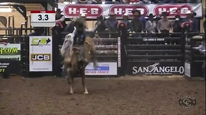 With an 86-point ride on Hampton's Desert Stomper, Kolby Wanchuk takes the lead at the San Angelo Stock Show and Rodeo! #TheCowboyChannel #SanAngeloRodeo #ThisIsRodeo | CowboyChannel