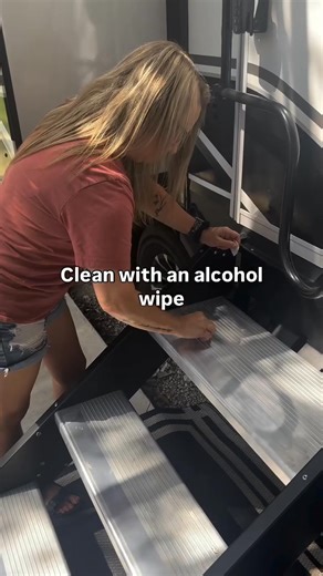 I love walking barefoot outside the camper. But, those metal steps and tread hurt my bare feet so bad. So we added these step tread covers from morryde off of etrailer_ and they have been a huge improvement and definitely a must. Easy to install, even I could do it. Lol. And it’s safer and feels so much better on my feet. Since we added these step cubers and the morryde handrail that goes all the way down I feel so much safer going up and down our steps. Rv steps have always scared me. I’ve hear