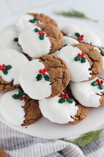 The Very Best White Chocolate Dipped Ginger Cookies - Baking with Blondie