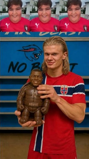 Haaland is eating a figurine of Mbappe #haaland