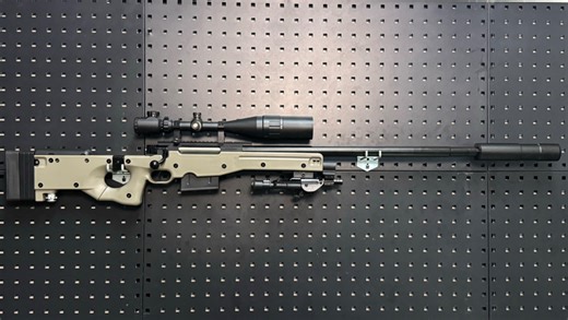 【沙色AWM+全金属钢制拉栓】+金属24倍镜+金属枪管+金属内管+金属消音+金属红外+金属上下导轨+金属堵头+全金属支架+金属扳机+金属拉栓尾顶保险