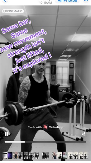 #Videoleap This isn’t old-school lifting. This is multidimensional strength slow eccentrics, rotational control, and mindful movement patterns that turn one barbell into a full universe of training. #TrainWithPurpose #FunctionalFlow #StrengthRedefined #IntelligentTraining