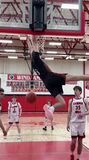 Brunswick’s Logan Gray throws it down. #mainehighschoolbasketball #basketball #highlights