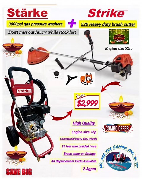 Limited Time Offer: Starke Pressure Washer & Brush Cutter