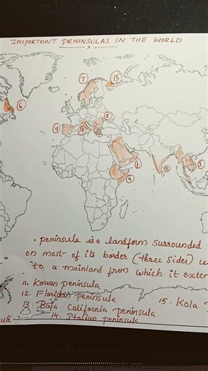 Which Is The Largest Peninsula??✨🌎#map #geography #shorts #peninsula #spain #italy #usa #alaska #uk