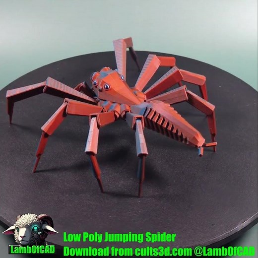 Low Poly Jumping Spider 3d print model #insects #3dprintable #spider