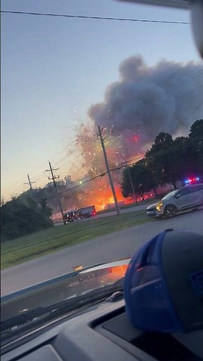 Firework Stand Erupts in Flames