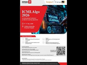 ICMLAlgo 2026 | 3rd International Conference on Machine Learning Algorithms |