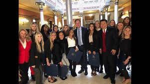 A reason the cheer at the Capitol, courtesy of the Sacred Heart Cheerleaders
