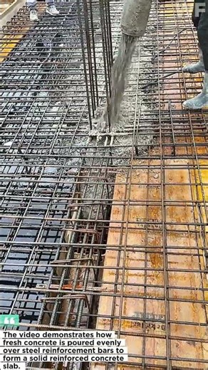 Concrete Pouring Process on Reinforced Steel Slab | Strong and Durable Construction Method