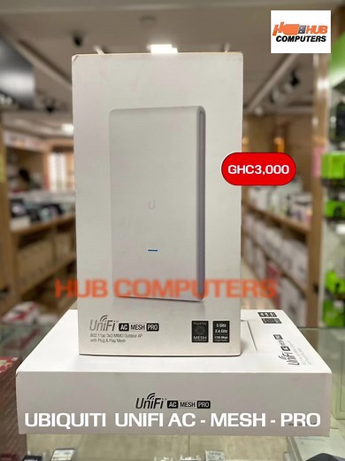 UBIQUITI UNIFI AC - MESH - PRO is an outdoor access point. It provides dual band, WiFi 5 wireless access with its 3x3 MIMO technology on both 2.4GHz and 5GHz bands. It can reach up to a total of 1750Mbps aggregate data rate. It can be configured and managed with the UniFi Network Application or mobile app. #foryoupage #tiktokghana #viral #ghanatiktok #ghanatechinfluencer #ghanatech