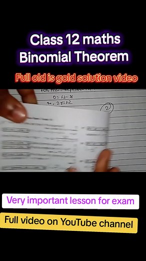 Class 12 Mathematics: Binomial Theorem Solutions