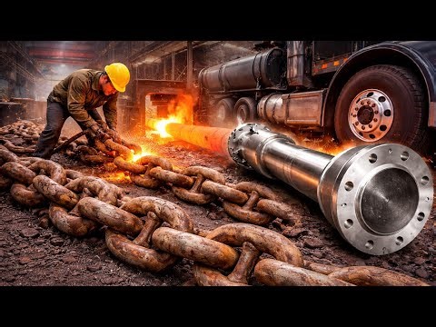 How Huge Ship's 🚢 Anchor⚓Chains Convert into Loader Truck 🚛 Axles | Manufacturing & Mass Production