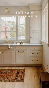 How to create a timeless kitchen? Take cues from @katiebowlinghome, a DIY expert who’s remodeling her traditional 1960s home with classic designs. Solid brass lighting and hardware in Unlacquered Brass finish add a touch of quality that will age beautifully in her home—feeling more timeless every year. | Rejuvenation