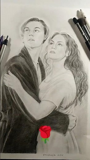 jack and rose pencil drawing from the best movie titanic ♥️ #spr #pencildrawing #artz #amazingartz
