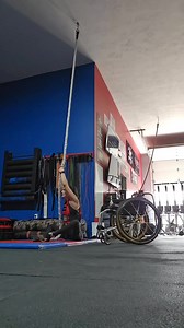 CrossFit Adaptive Athlete and three-time Fittest Seated Female on Earth Andrea Wilson: "Love me some rope climbs 😊 Rope Run Ruck (adaptive seated)* 4x 400m wheel 1 legless rope climb 20 pushups * wear 14# vest" #CrossFit #CrossFitAdaptive #CrossFitCommunity | CrossFit