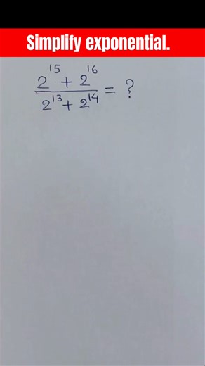 Exponents simplification maths question #shortvideo #short