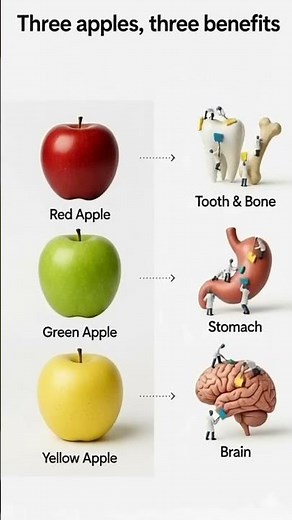Red vs Green vs Yellow Apple | Health Benefits Explained 🍎 #healthylifestyle #superfoods #eatorganic