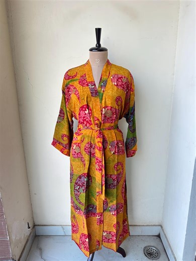 Crep Silk Kimono Robe : Bohemain Beach Coverup - Etsy