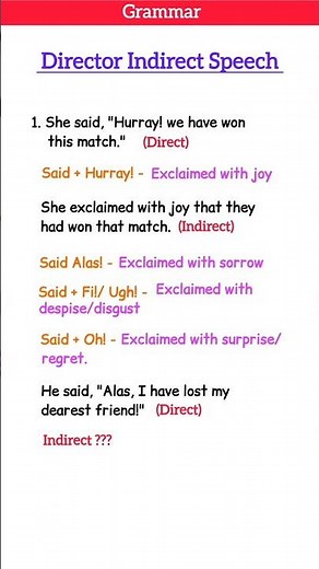 English Grammar Trick for Direct Indirect Speech 🚀