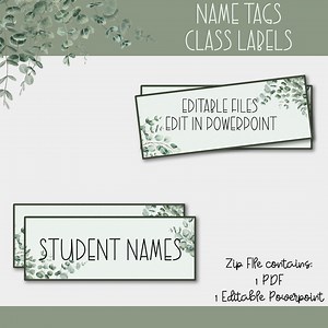 Printable Classroom Name Tags | Eucalyptus Desk Decor | Classroom Decor Elementary | Classroom Decor Bundle | Classroom Labels Editable - Etsy