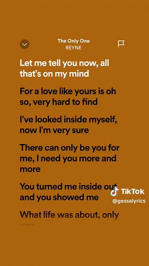 YT Music (@gessalyrics) - The Only One🎶by:REYNE #songlyrics #spotify #fypviral