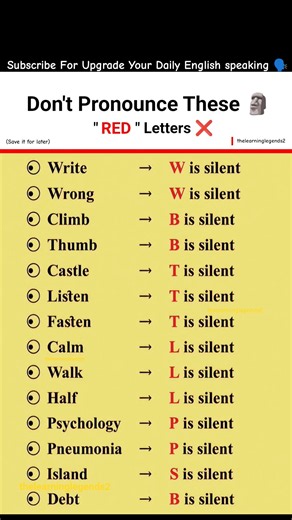 If You Don't Know These Silent Letters, You're Outdated 💀🗿 #englishspeaking #learnenglish #shorts