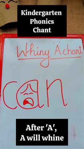 Kindergarten Phonics Chant — “If M or N comes after A… A will whine the day away!” 😫✨ I introduced this fun and memorable chant to help my little learners understand what happens to the short vowel A when it is followed by M or N. These two letters are nasal sounds, and whenever A meets them, something interesting happens — it stops sounding like its usual short /a/… and turns into a whiny, stretched-out sound! This trick helps children: • recognise the “whiny A” quickly • blend words like am, 