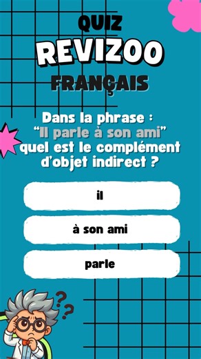 Les COD et COI, ça se mélange souvent en contrôle. #revizoo #quiz