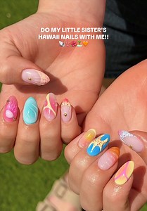 Hawaii Nails for Little Sister 🌺☀️👙