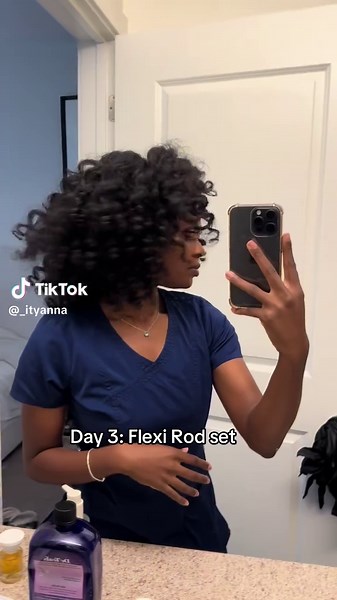 My favorite natural style will be a flexi rod or perm rod set 😍 #naturalhair #naturalhairstyles #blackgirlhair #blackgirlmagic #flexirodset